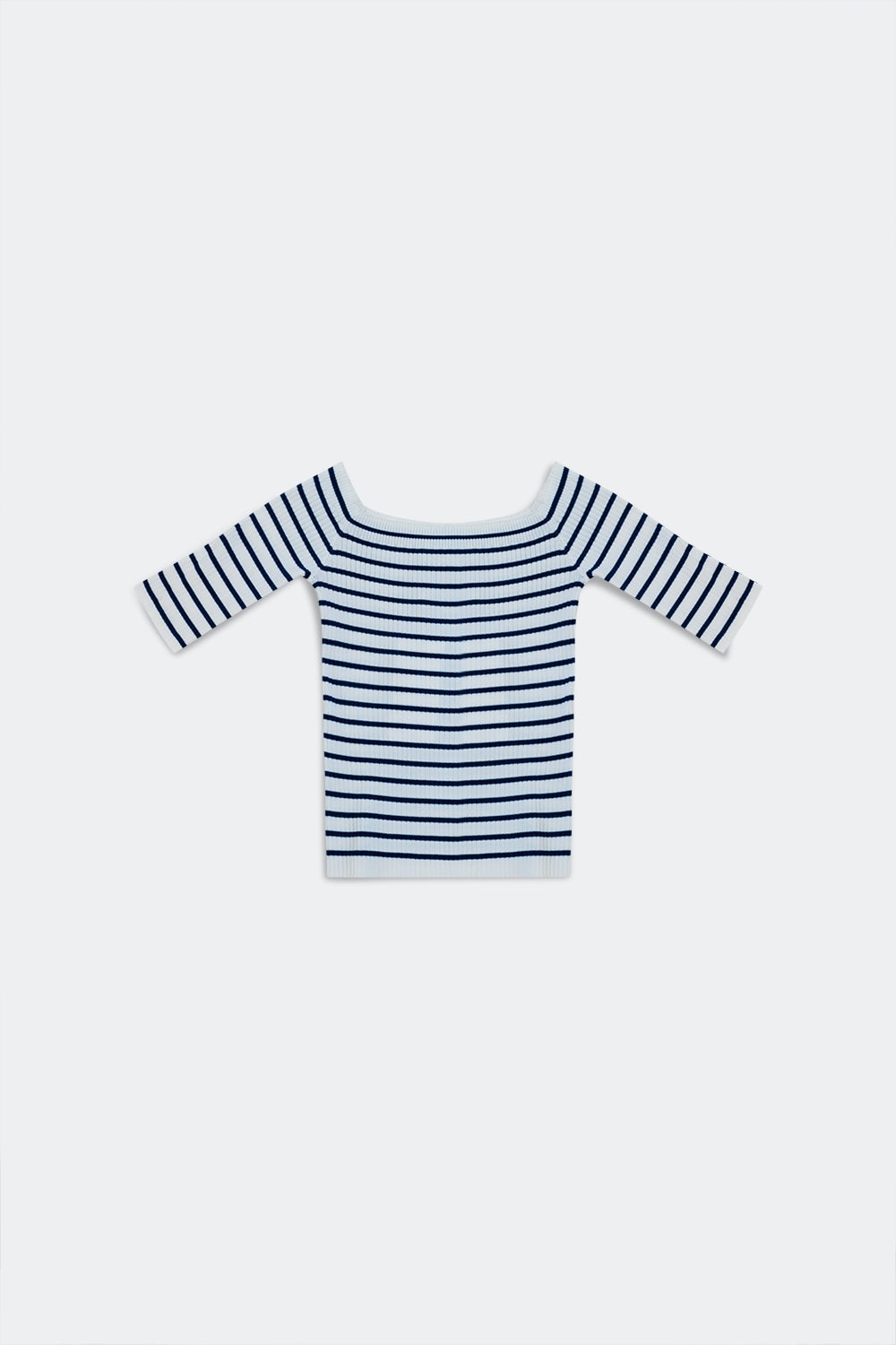 Marina Muse: Navy Stripe Bardot Top