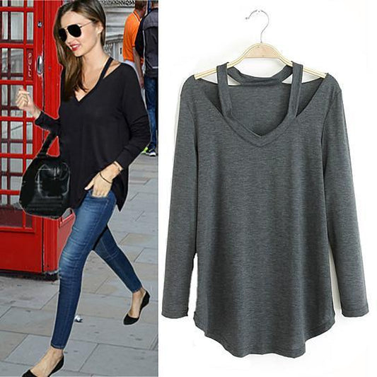 Cut Out to Lounge Long Sleeve Top – Gray