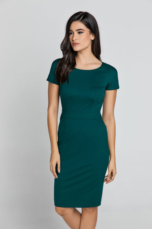 Fitted Emerald Cap Sleeve Dress – Conquista Fashion