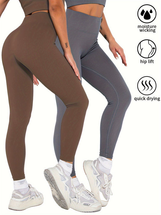 Power Poise 2-Pack Seamless Ribbed Leggings