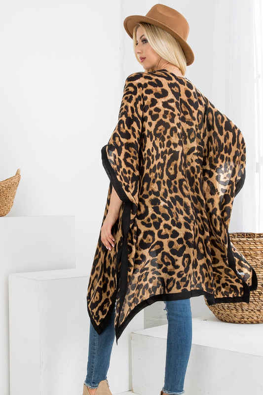 Wild Grace Leopard Open-Front Kimono