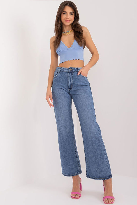 Urban Ease: High Rise Wide Leg Jeans