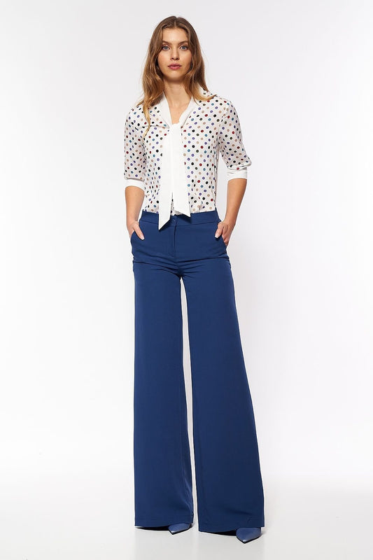 Skyline Bold: Cobalt Palazzo Trousers