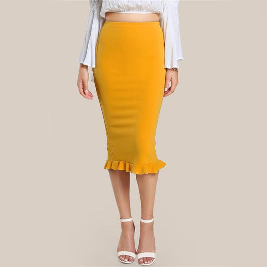 Sloane Flair: Split Ruffle Pencil Skirt